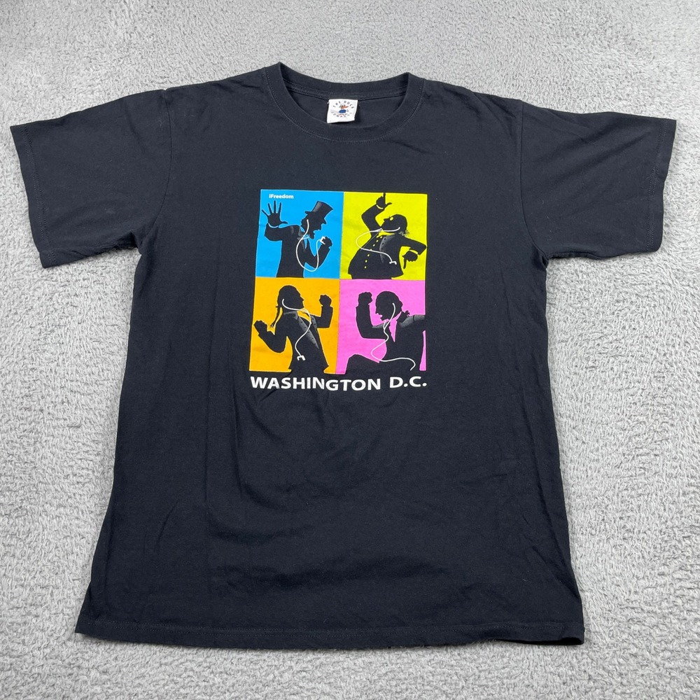 The Duck Company iFreedom Washington DC Graphic T-Shirt Men Medium Black Pop Art